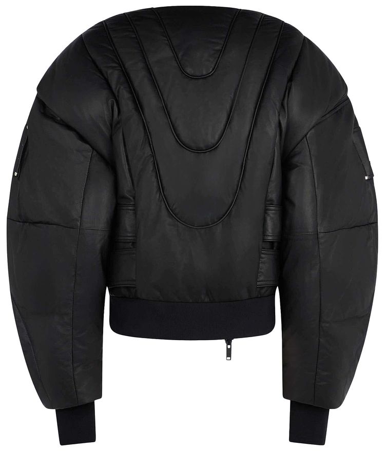 Luar x Moose Knuckles Leather Bomber Black