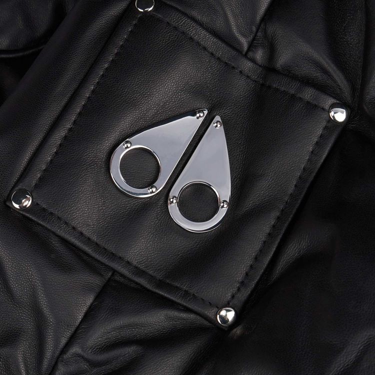 Luar x Moose Knuckles Leather Bomber Black