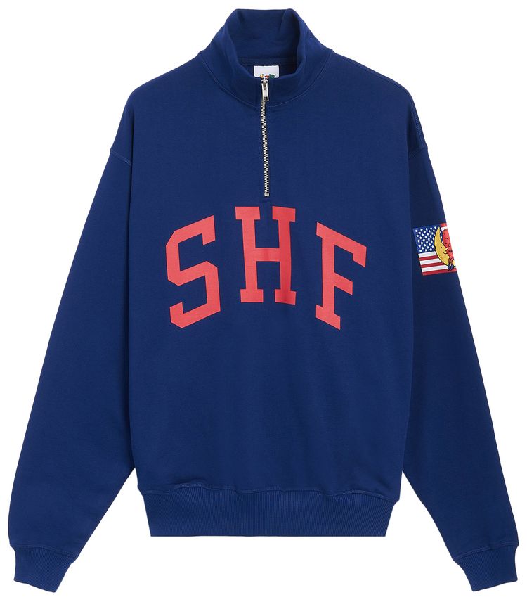 Sky High Farm Workwear 14 Zip Sweater Blue