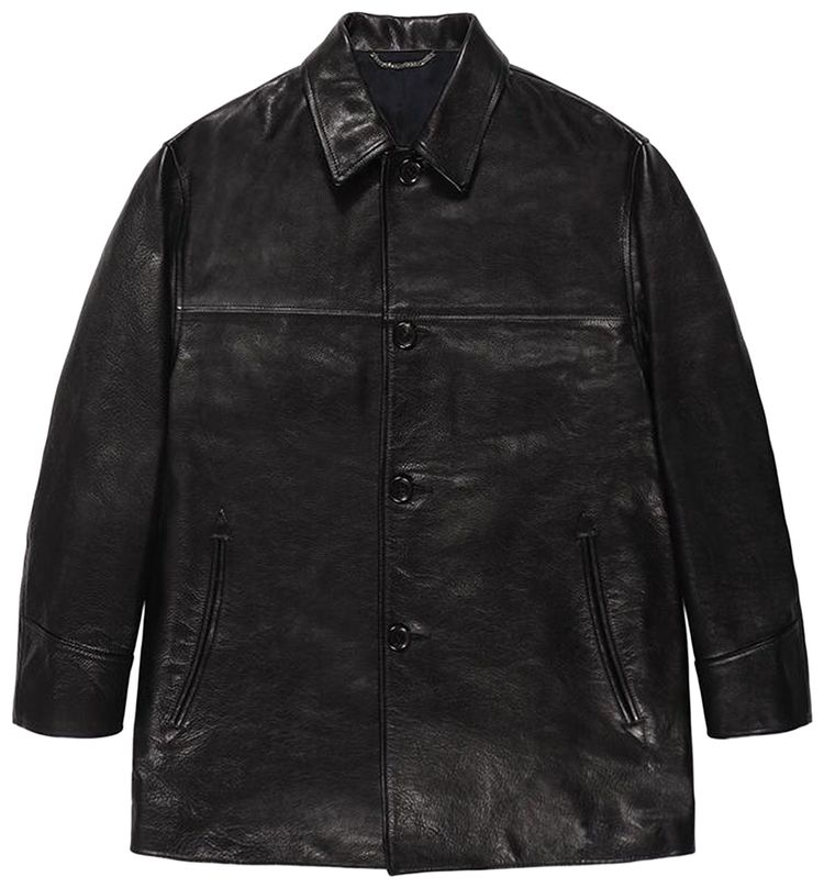 Wacko Maria Leather Coat Type 2 Black