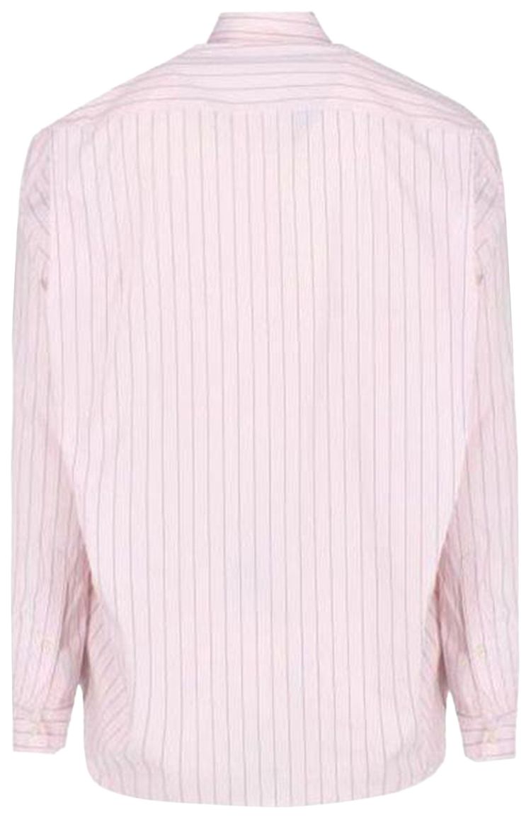 YProject Hook And Eye Pinstripe Long Sleeve Shirt Pink