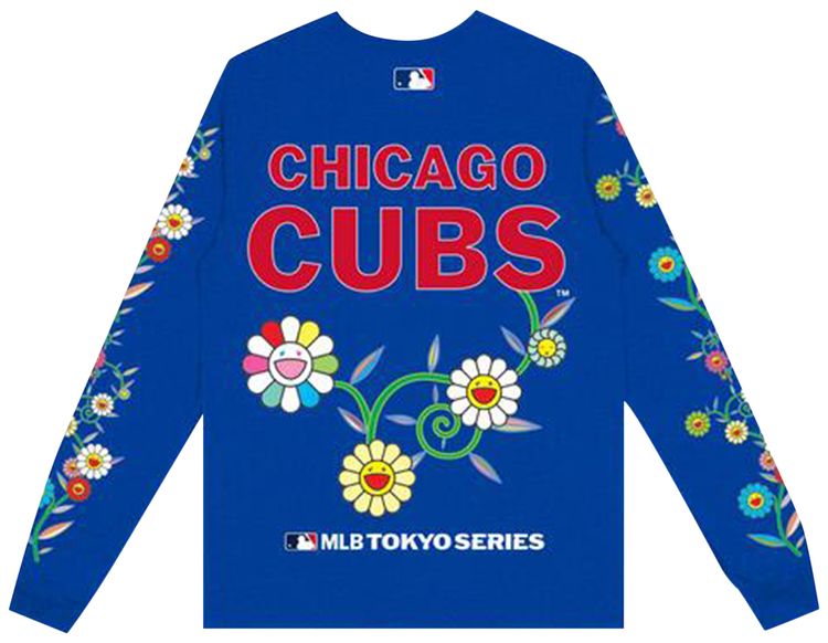 Nike x Takashi Murakami x MLB World Tour Tokyo Series 2025 Cubs Long Sleeve Tee Blue