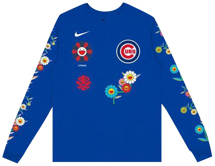 Nike x Takashi Murakami x MLB World Tour Tokyo Series 2025 Cubs Long Sleeve Tee Blue