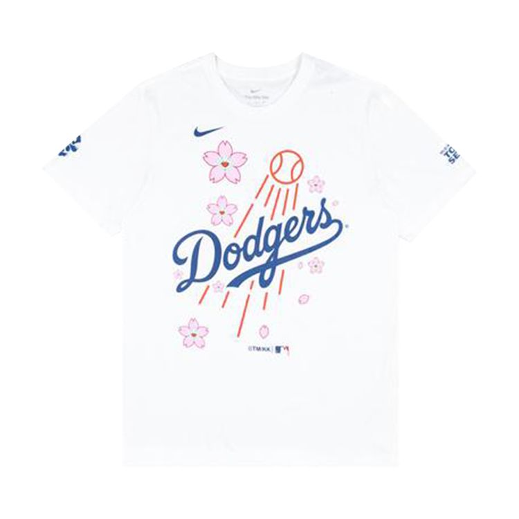 Nike x Takashi Murakami x MLB World Tour Tokyo Series 2025 Dodgers Short Sleeve Tee White