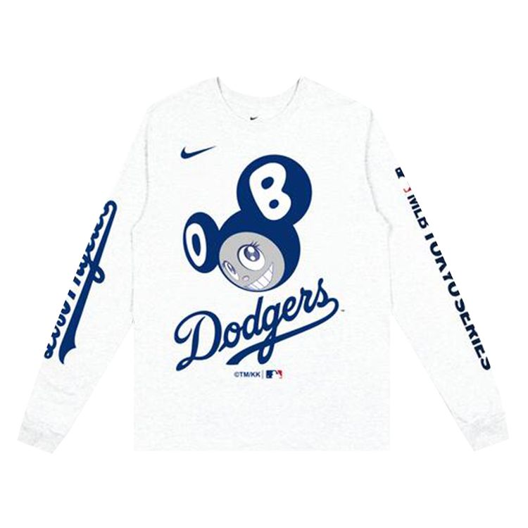 Nike x Takashi Murakami x MLB World Tour Tokyo Series 2025 Dodgers Long Sleeve Tee White