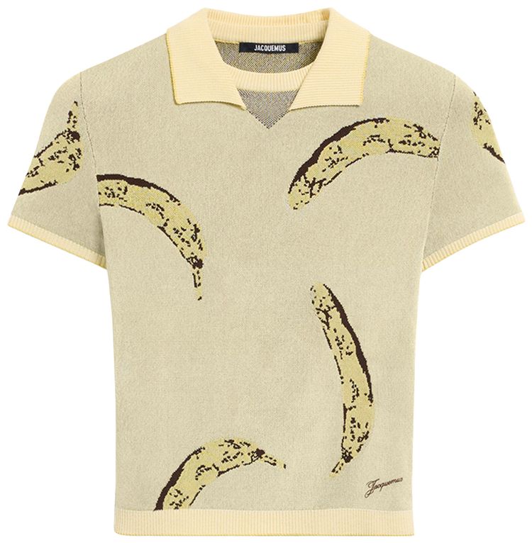 Jacquemus Le Polo Marino Banana Jacquard Yellow