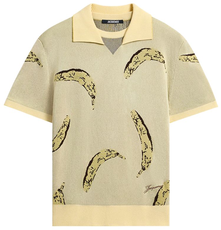Jacquemus Le Polo Marino Banana Jacquard Yellow