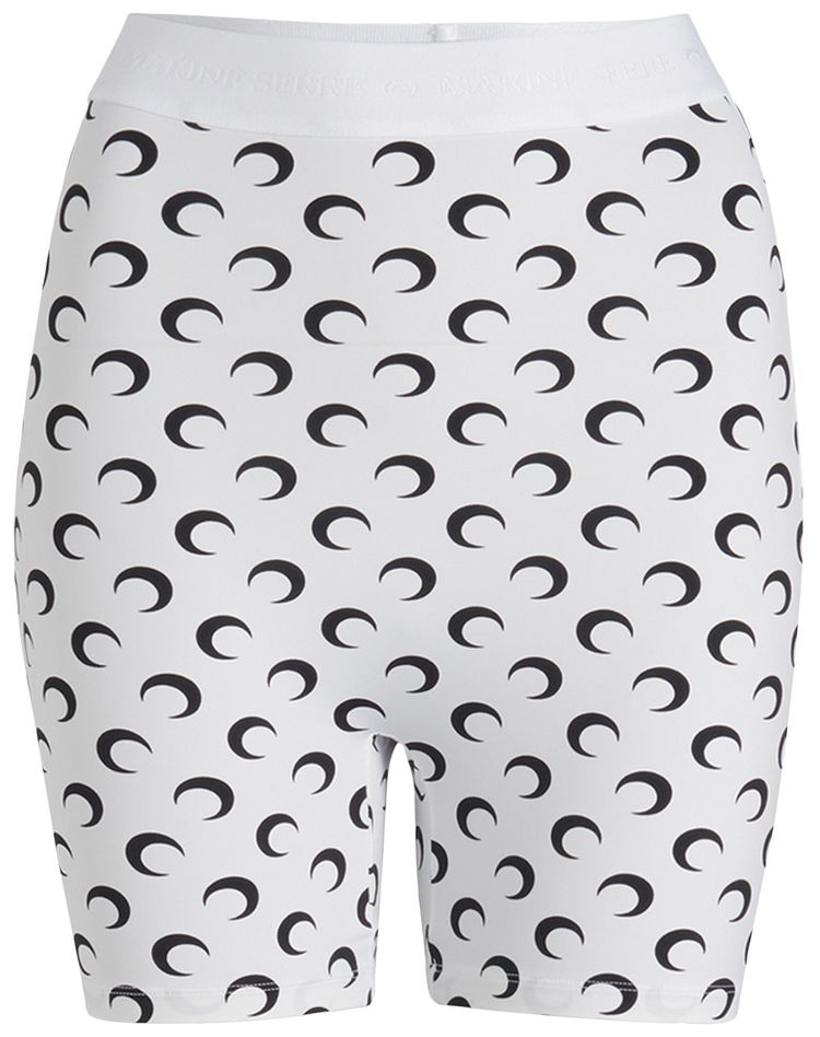 Marine Serre Recycled Moon Jersey Mini Shorts Optical White