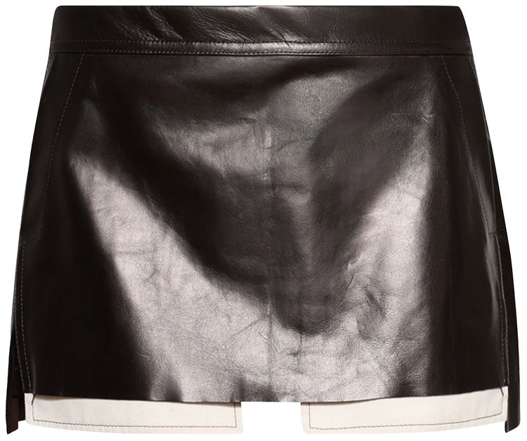 Rick Owens Fog Cutoff Mini Skirt Mahogany
