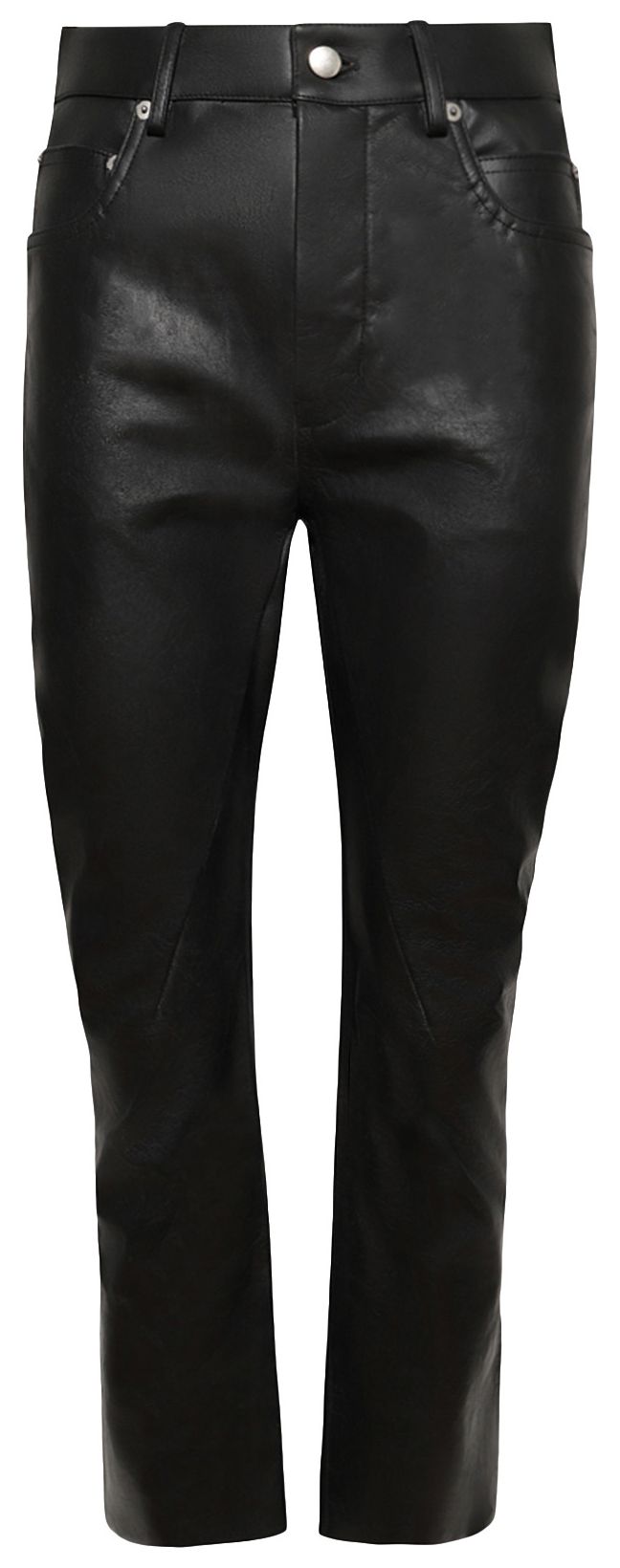 Rick Owens Detroit Cut Leather Pants Black