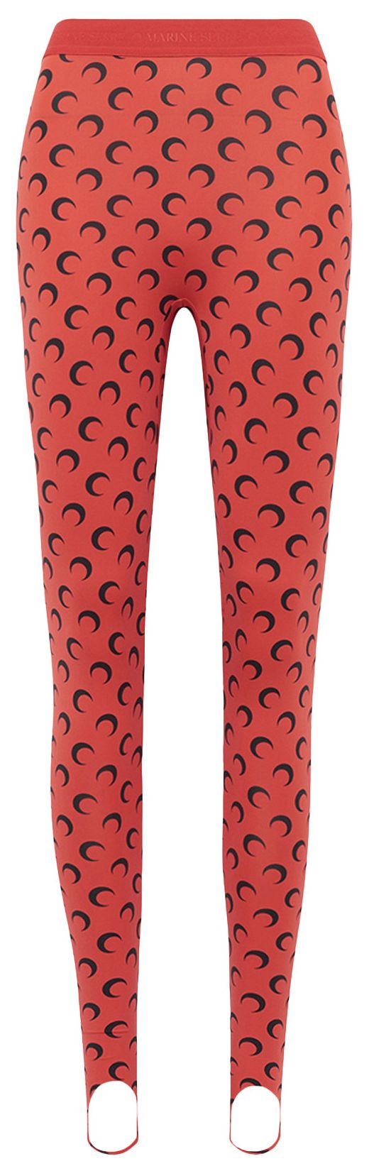 Marine Serre Recycled Moon Jersey Stirrup Leggings Red