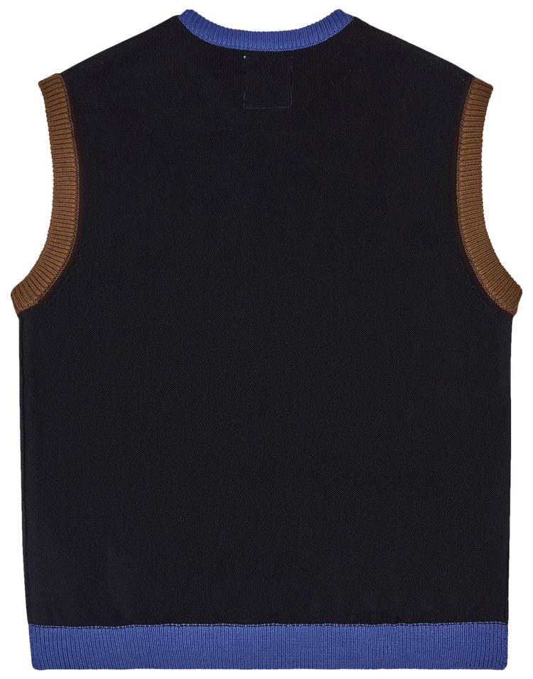 KidSuper Reverse Knit Patchwork Face Vest MulticolorBlue