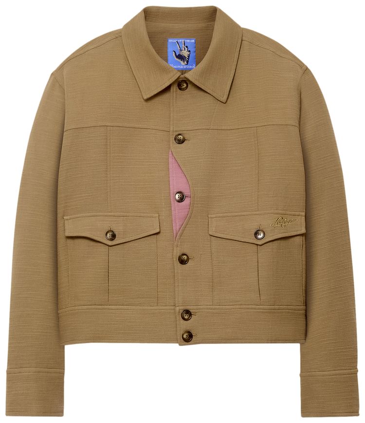 KidSuper Pocket Detail Cropped Coat Light Brown