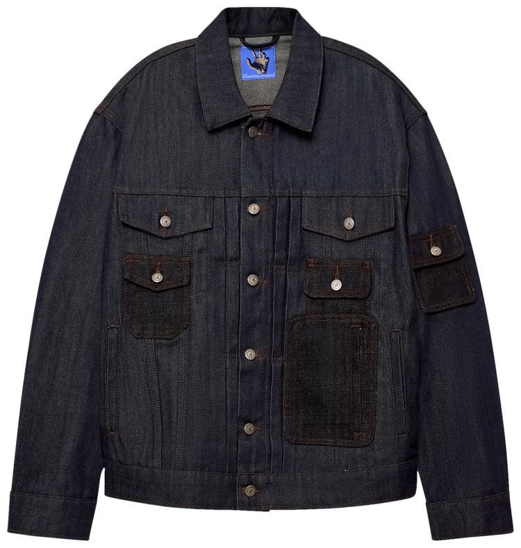 KidSuper Raw Denim Multi Pocket Jacket Indigo