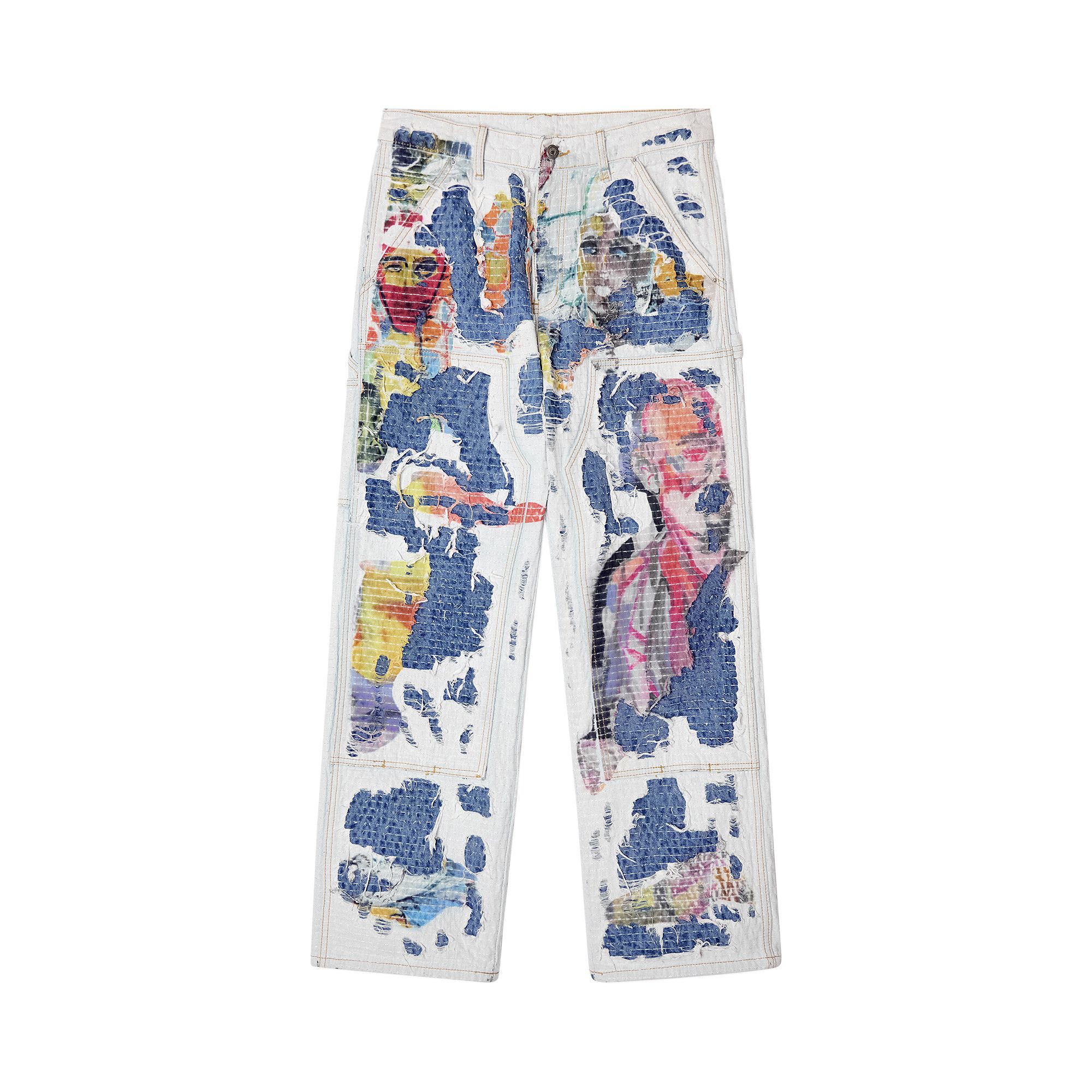 Buy KidSuper Boro Stitched Double Knee Pant 'Multicolor