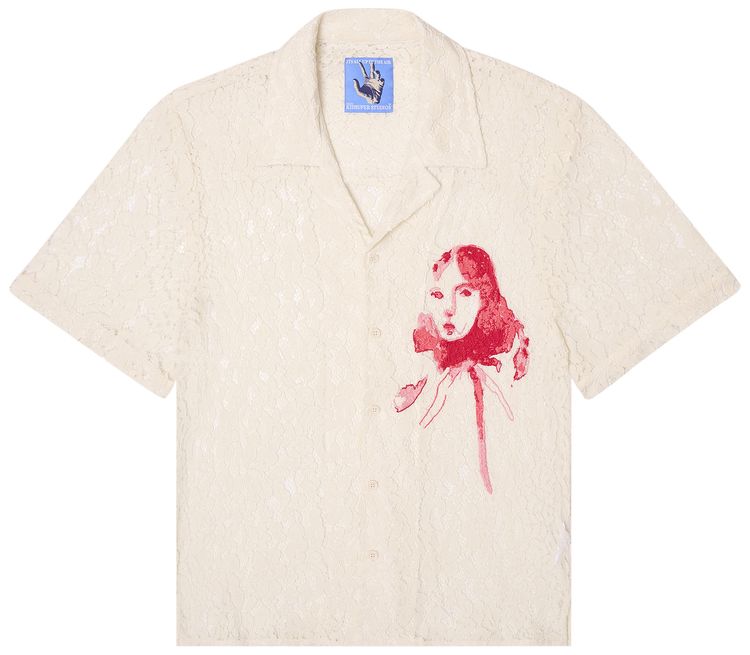 KidSuper Lace Girl Painting Shirt Cream