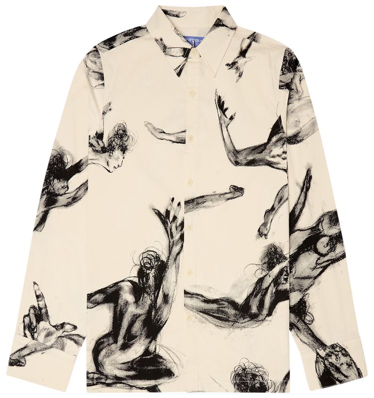 KidSuper Trapeze Performer Button Up Cream