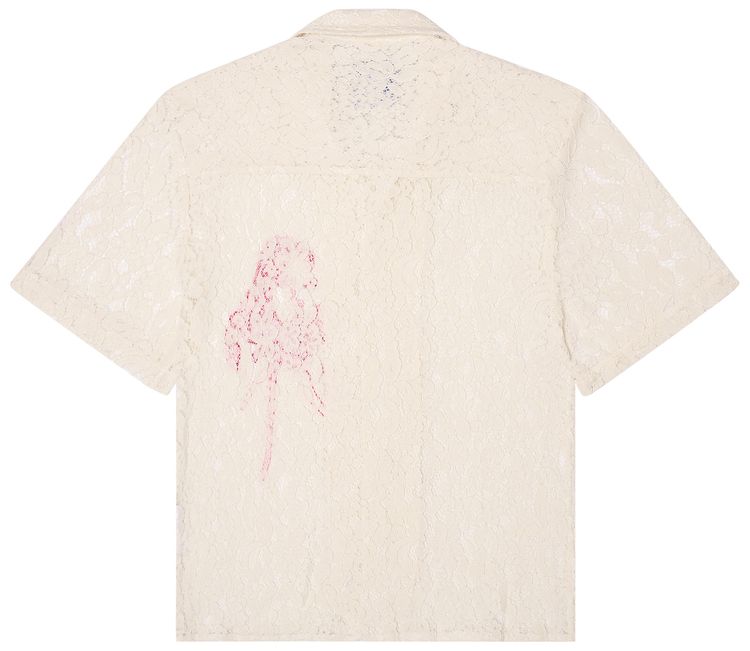 KidSuper Lace Girl Painting Shirt Cream