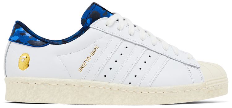 Undefeated x A Bathing Ape x Superstars 80v White Blue