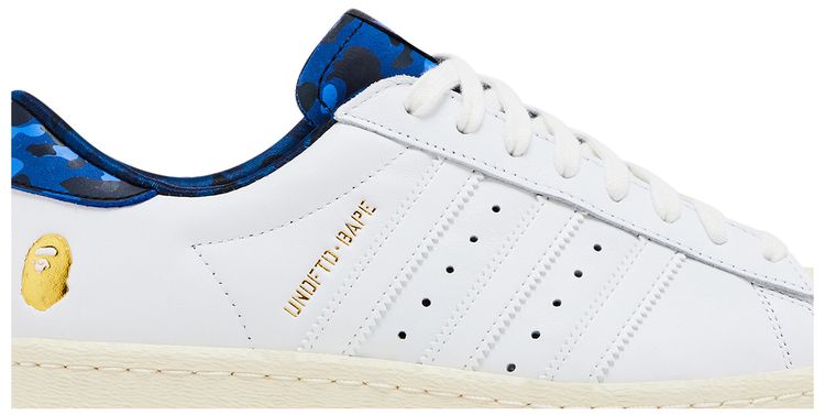 Undefeated x A Bathing Ape x Superstars 80v White Blue