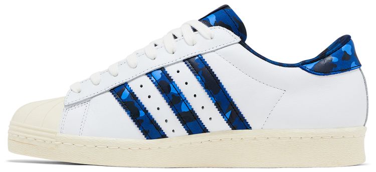 Undefeated x A Bathing Ape x Superstars 80v White Blue