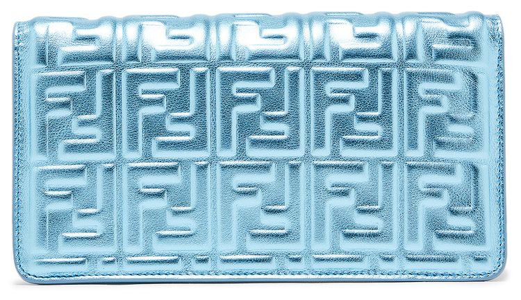 Fendi Baguette Leather Clutch Bag Blue