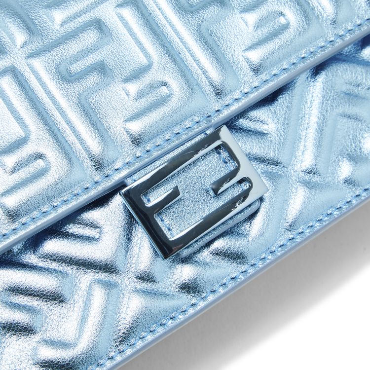 Fendi Baguette Leather Clutch Bag Blue