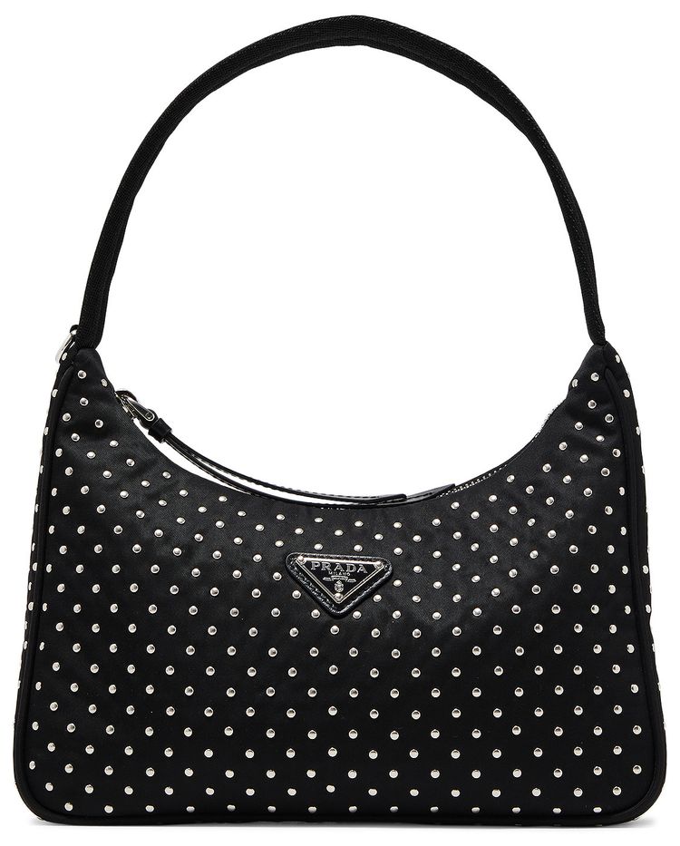 Prada Re Edition Re Nylon Mini Bag With Studs Black