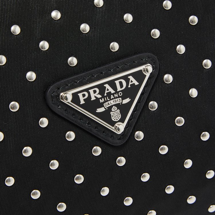 Prada Re Edition Re Nylon Mini Bag With Studs Black