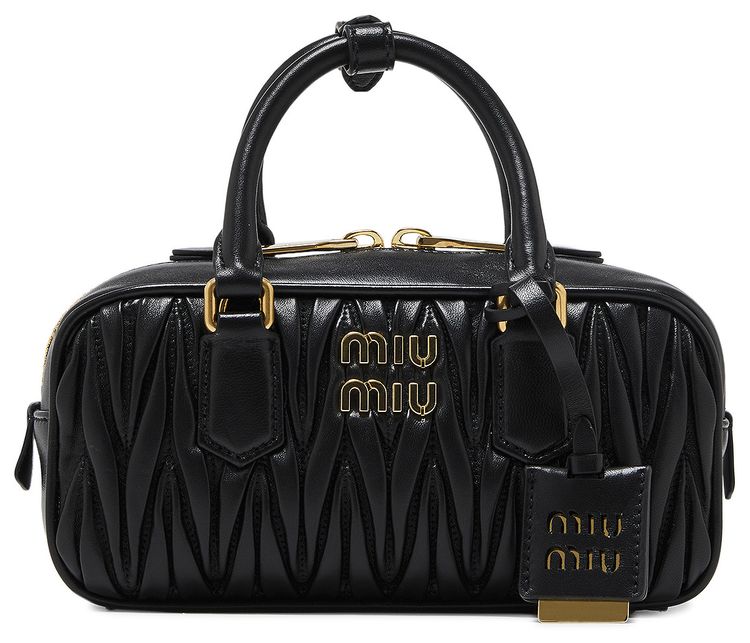 Miu Miu Arcadie Matelasse Nappa Bag Black