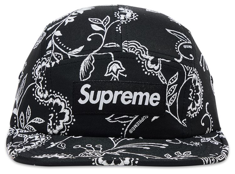 Supreme Floral Jacquard Camp Cap Black