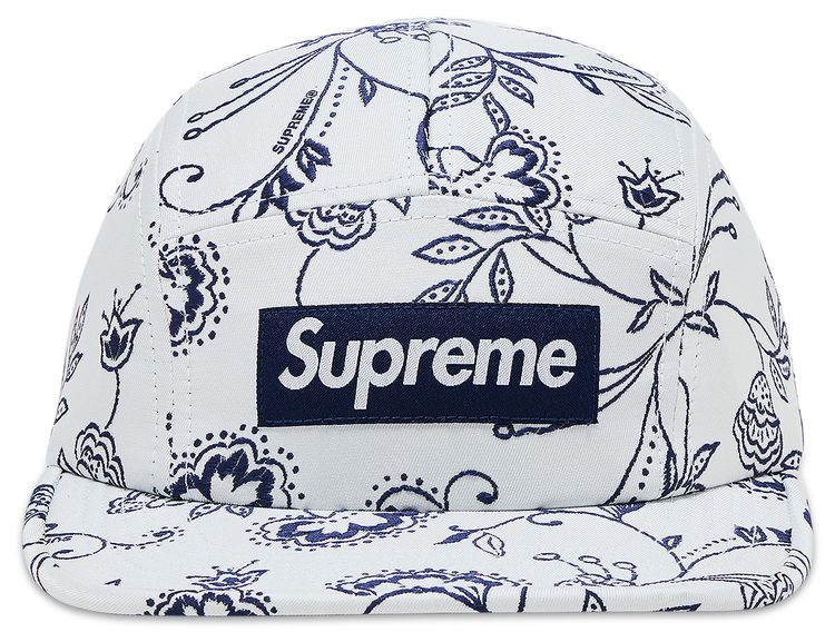 Supreme Floral Jacquard Camp Cap White