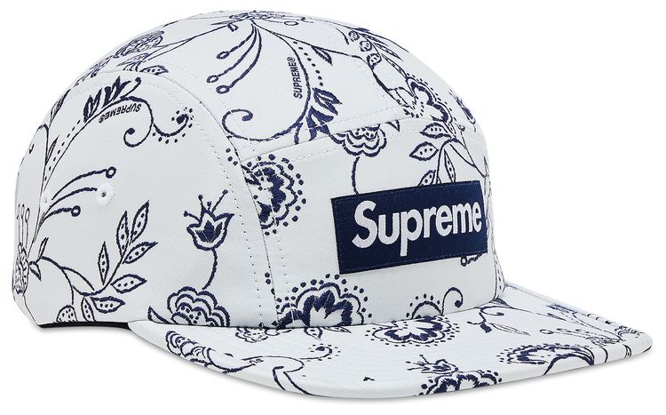 Supreme Floral Jacquard Camp Cap White