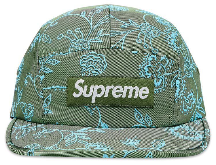 Supreme Floral Jacquard Camp Cap Green