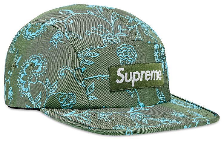 Supreme Floral Jacquard Camp Cap Green