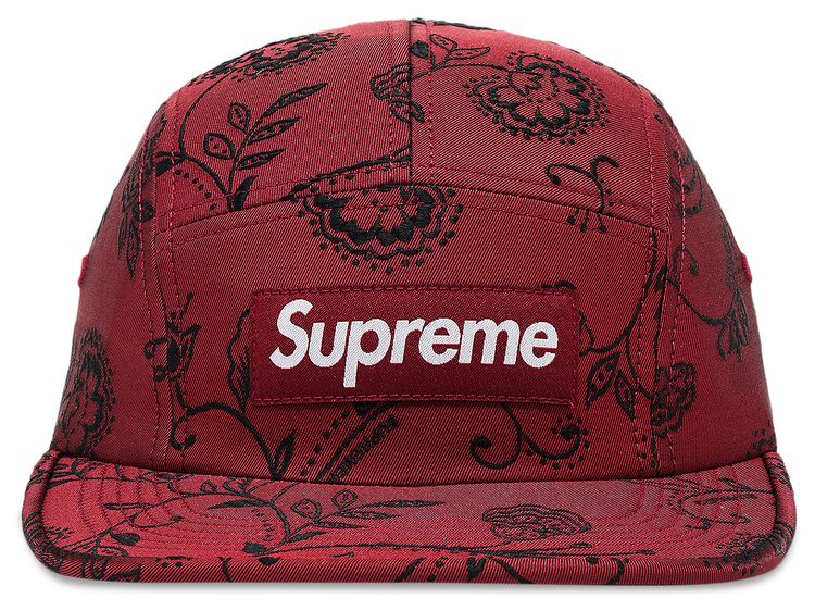 Supreme Floral Jacquard Camp Cap Red