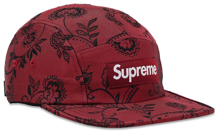 Supreme Floral Jacquard Camp Cap Red