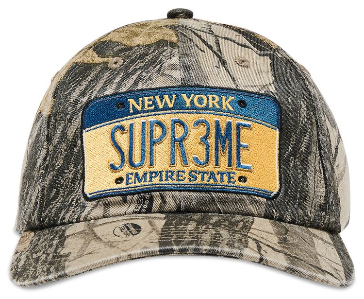 Supreme License Plate 6 Panel Realtree Hardwoods Camo