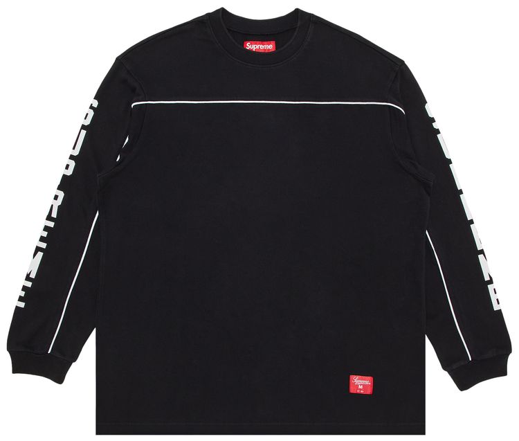 Supreme Paneled Piping Long Sleeve Top Black