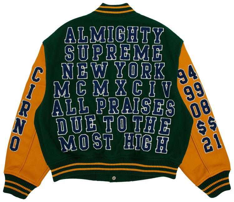Supreme Praises Varsity Jacket Green
