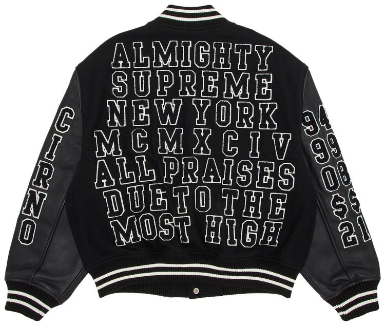 Supreme Praises Varsity Jacket Black