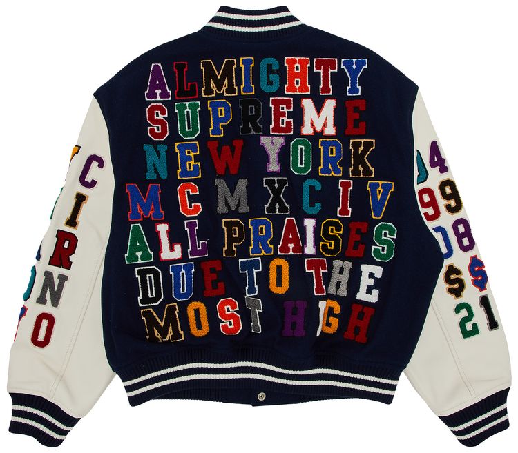Supreme Praises Varsity Jacket Navy