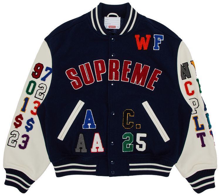 Supreme Praises Varsity Jacket Navy