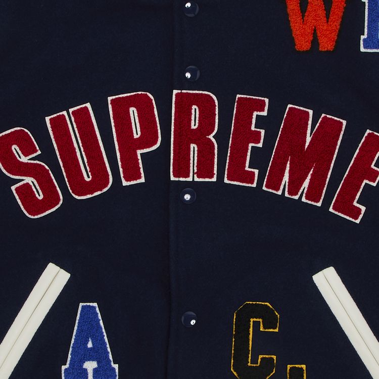 Supreme Praises Varsity Jacket Navy