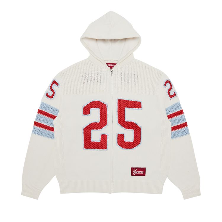 Supreme Sport Zip Up Hooded Sweater White