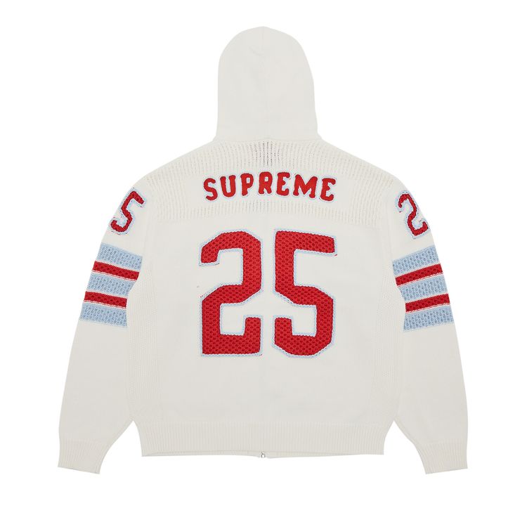 Supreme Sport Zip Up Hooded Sweater White