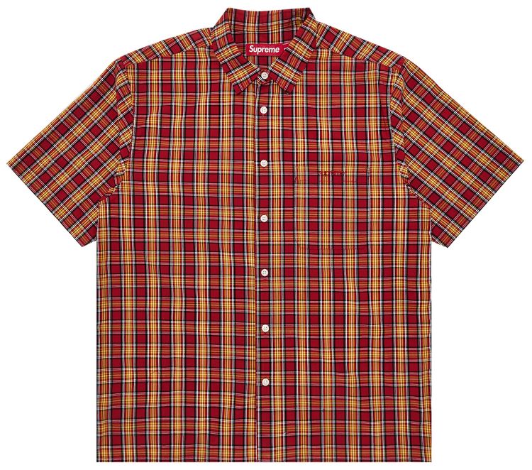 Supreme Mini Plaid Short Sleeve Shirt Red