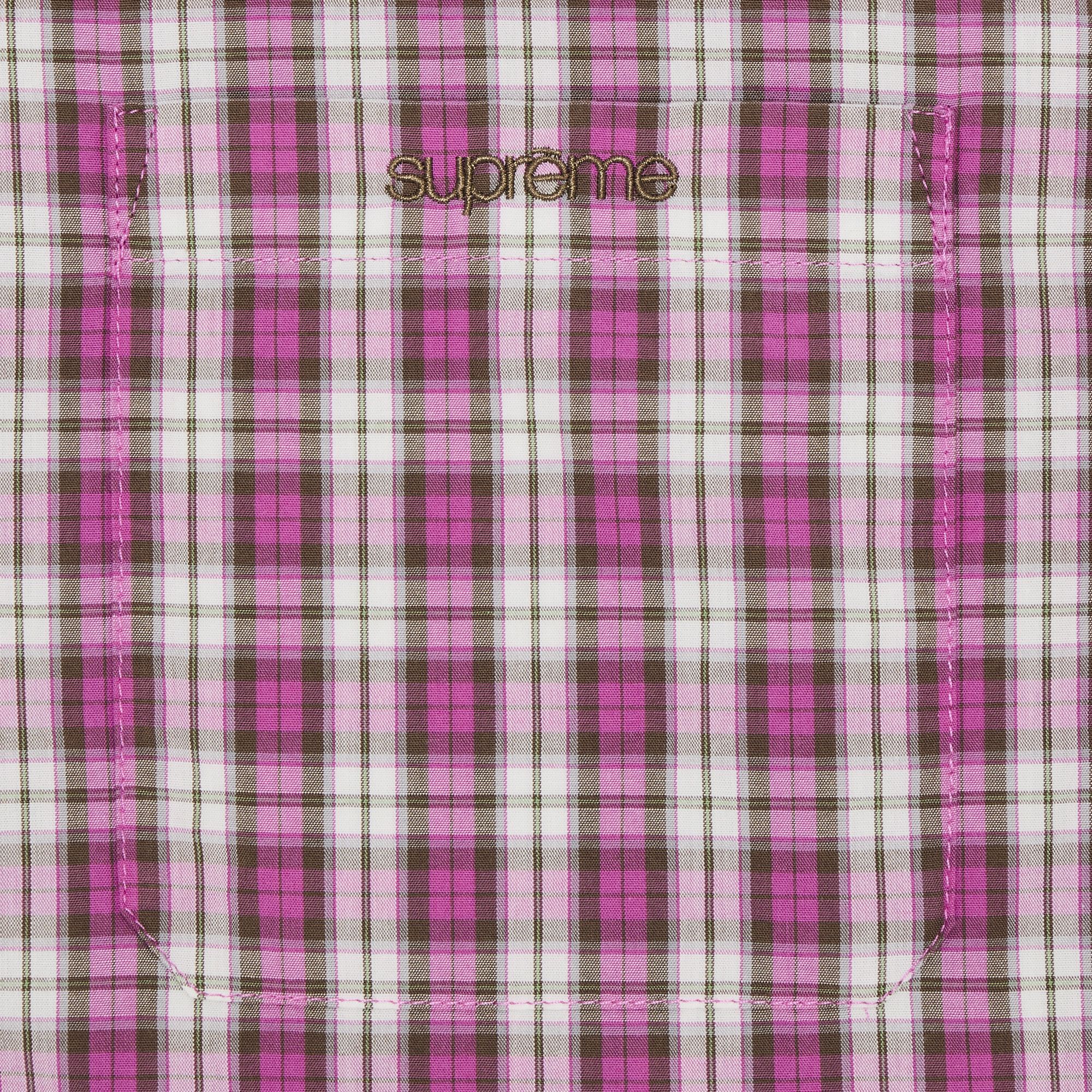 Supreme Mini Plaid S/S Shirt pink シャツ Supreme Loose Fit Mini Plaid S S Shirt (SS24) - $128