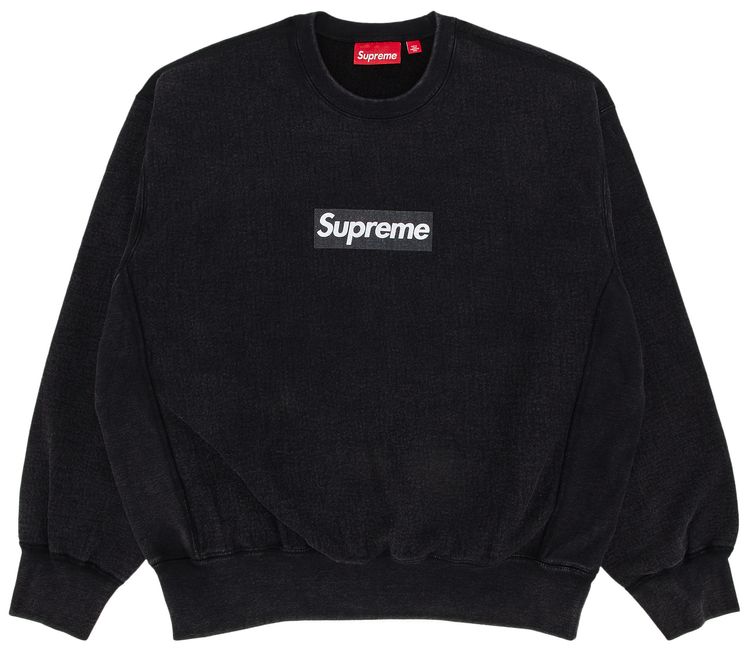 Supreme Washed Box Logo Crewneck Black