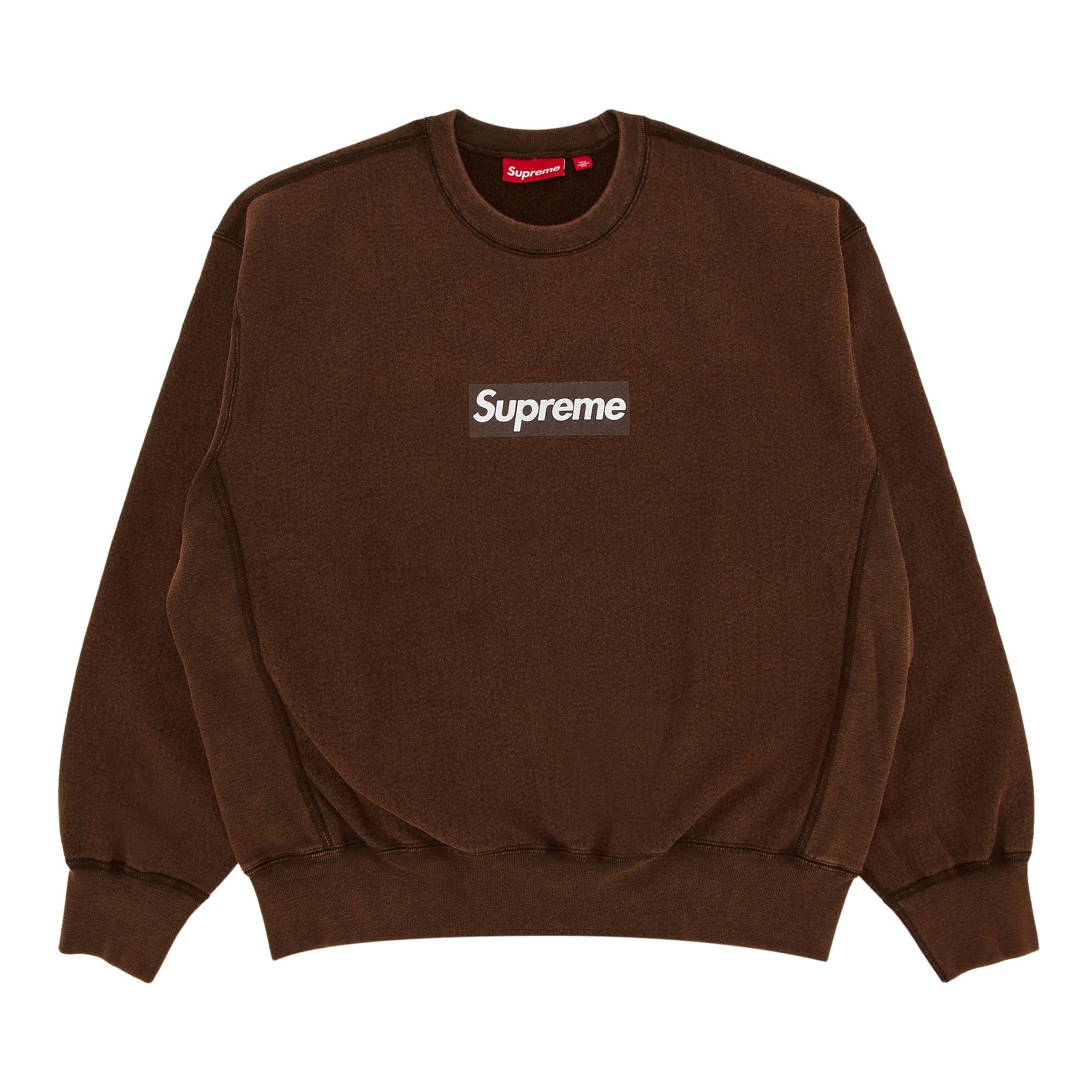【限定価格セール！】 Crewneck Logo Box Washed Supreme Buy 'Brown' BROWN SS25SW2 - トップス